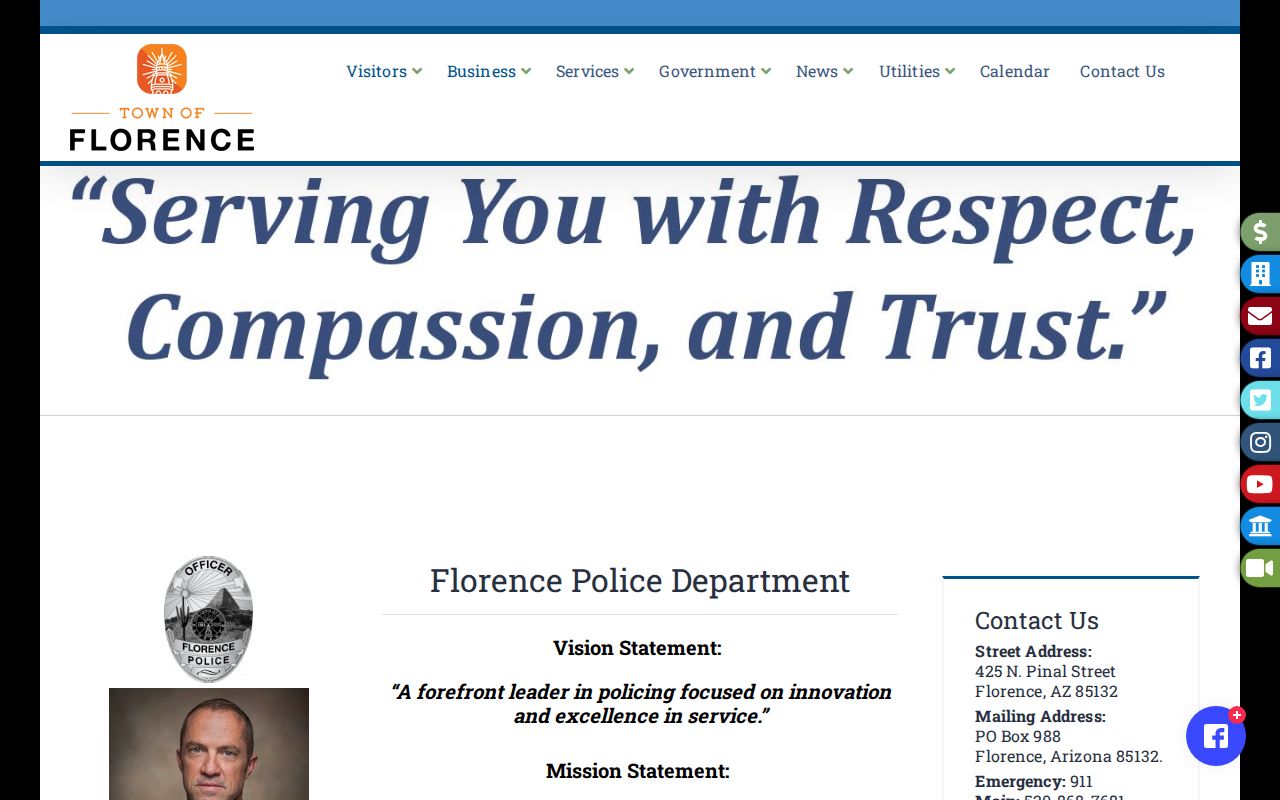 Florence Police warrant-related records contact route
